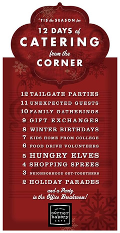 Corner Bakery Cafe holiday catering